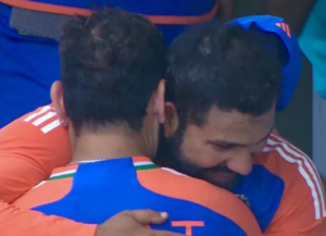 Rohit Sharma and Virat Kohli crying in each other's arms